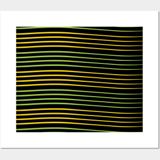 Green and Yellow Stripes Pattern Posters and Art